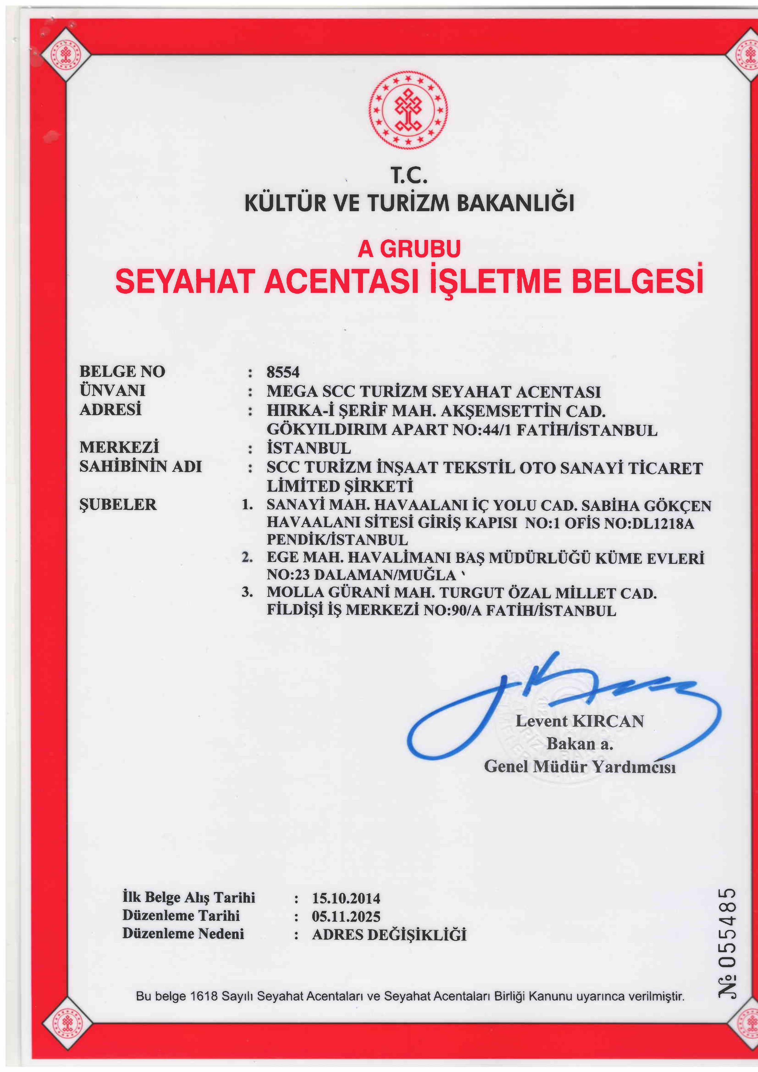 TÜRSAB BELGESİ